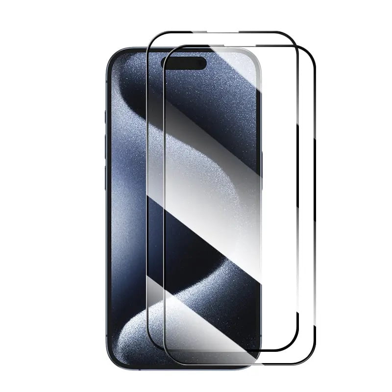 2 Packs [PST] iPhone 15 Pro Screen Protector, Full Coverage Tempered Glass Screen Protector with Case Friendly & Bubble Free