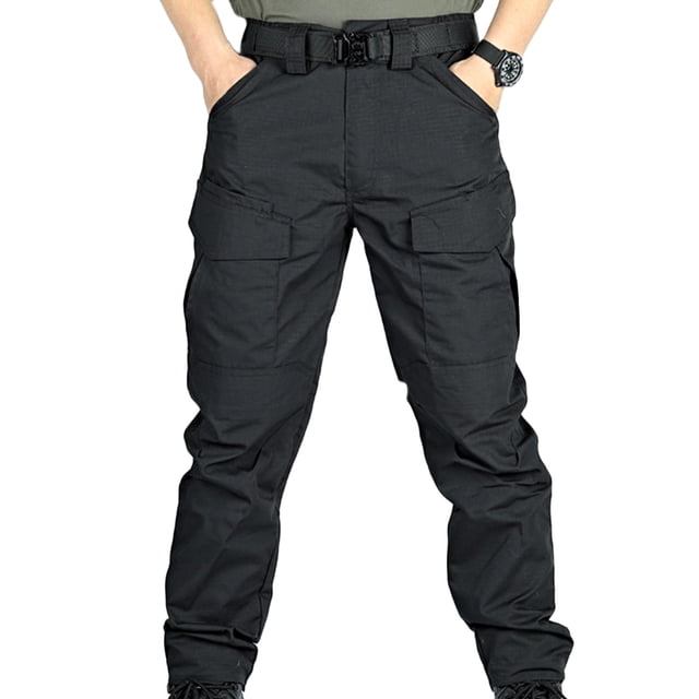 Pxkloy Pantalon Cargo Extensible pour Homme Résistant à l'Eau Léger Pantalon Tactique Plein Air Randonnée Montagne Pantalon avec Multiples Poches Noir,P