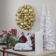 thumbnail image 2 of Northlight 3-Finish Shatterproof Ball Christmas Wreath - 13" - Vegas Gold, 2 of 3