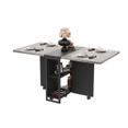 thumbnail image 1 of Drop Leaf Dining Table with 2-Tier Storage, Rolling Kitchen Table on Lockable Wheels, Space-Saving Folding Table for 4-6, 1 of 6