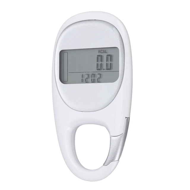 Step Counter, Simple Operation Smart Clip Design Multifunctional Walking Pedometer Burned Calories Recording for Travel Mountaineering Sports White,Black