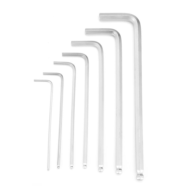 VGEBY Hex Key Wrench,7PCS Extended Ball End Hex Key L-Wrench Set Professional Repairing Kit Hand Tool,Hex Key Ball Wrench