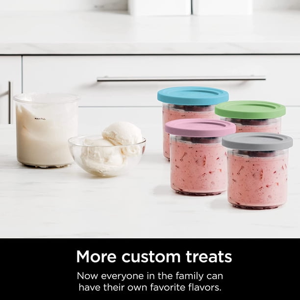 4 Pack Ice Cream Pint Containers for Ninja Creami Pints