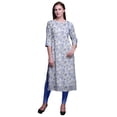 thumbnail image 1 of Bimba Robes Longues Droites pour Femmes Imprimées Manches 3/4 Vêtements Indiens, 1 of 6