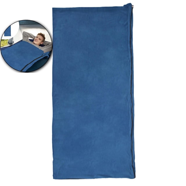 Dvruxg Lightweight Warm Weather Sleeping Bag for Camping - Adult Size, Soft Polyester Ripstop, 50°F/10°C Rated, Includes Storage Bag(Blue)