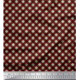 thumbnail image 1 of Soimoi Green Modal Satin Fabric Diagonal Check Decor Fabric Printed Yard 42 Inch Wide, 1 of 5