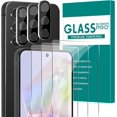 thumbnail image 1 of [3+3 Pack] Glass Screen Protector for Samsung Galaxy A35 with Camera Lens Protector, 3D Curved, 6.6 inch 2024 9H Tempered Glass for Galaxy A35 Glass Screen Protector, 1 of 6