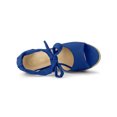 thumbnail image 4 of BLISSFUL STEP Chaussures pour Femmes Espadrilles à Talon Compensé à Lacets Sandales à Bride à la Cheville Bleu Foncé 10, 4 of 8
