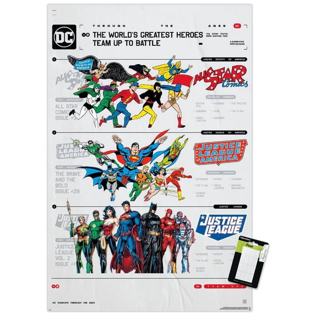 DC Comics 90th - Greatest Team-Up Wall Poster, 22.375" x 34" Framed
