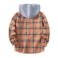 thumbnail image 4 of Ceisia Chemise à Capuche à Manches Longues pour Homme, Décontractée, à Carreaux Patchwork, Boutonnée, Cadeau, 4 of 9