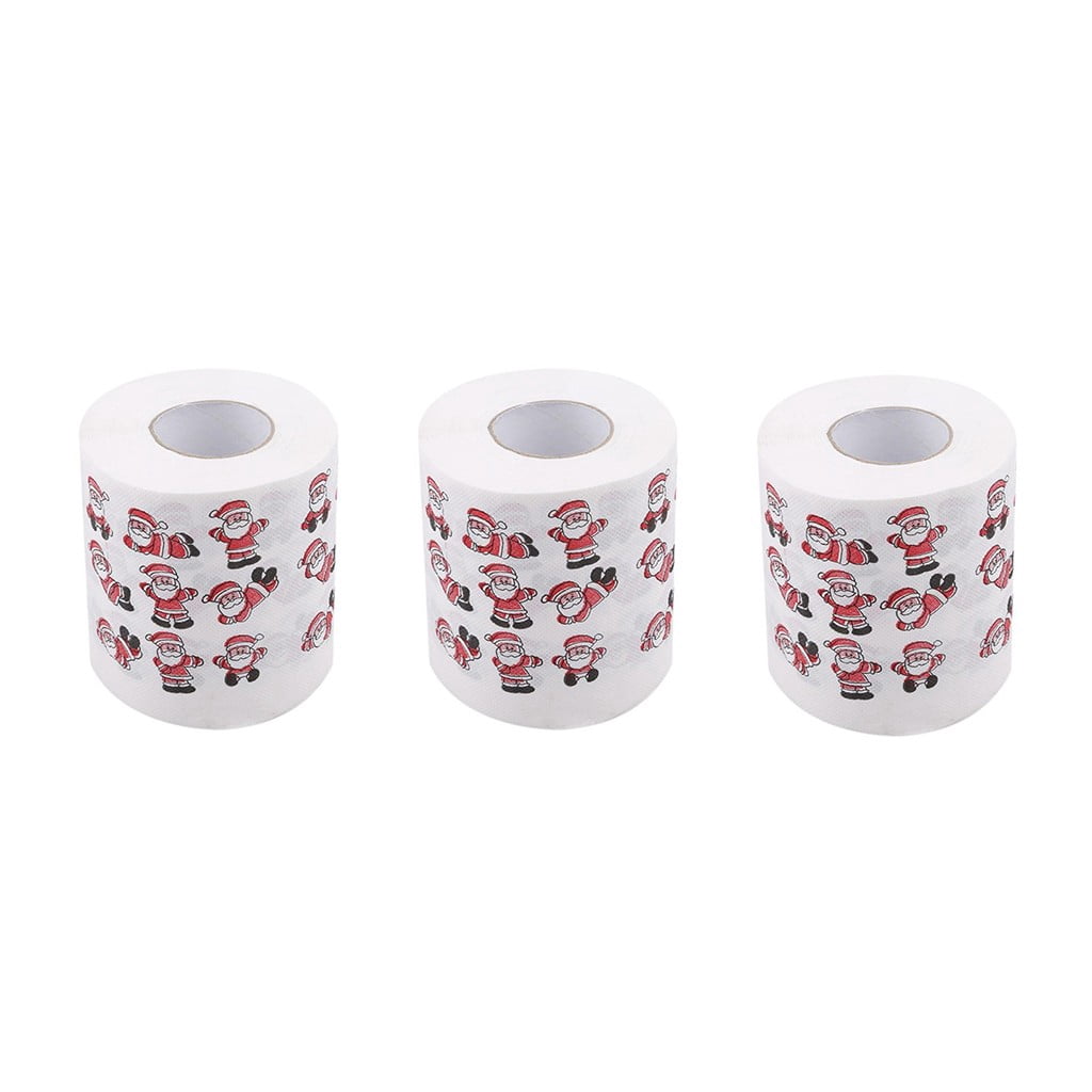 TIMIFIS Roll Paper Christmas Pattern Color Toilet Paper Santa Christmas Tree Printed Tissue Kitchen Gadgets