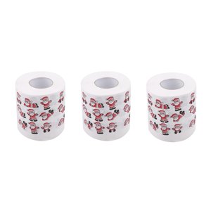 TIMIFIS Roll Paper Christmas Pattern Color Toilet Paper Santa Christmas Tree Printed Tissue Kitchen Gadgets