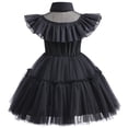 thumbnail image 2 of SUEE Robe Wednesday Addams pour Tout-Petits, Déguisement de Fête d'Halloween Cosplay pour Enfants, 2 of 6