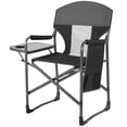 thumbnail image 1 of Gymax Folding Camping Chair Oversized Padded Portable Directors Chair w/ Side Table Black & Gray, 1 of 7