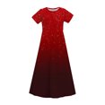 thumbnail image 3 of Robe d'Été Dégradée Scintillante pour Filles Manches Courtes Col Rond Robe Longue Fluide de Plage avec Poches pour 4-14 Ans, 3 of 8
