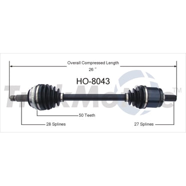 TrakMotive Arbre d'Axe de CV HO-8043 Premium; Remplacement OEM