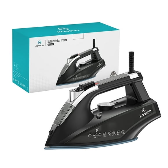Moosoo Steam Iron 1800W Dry Iron Lightweight Anti-drip Iron with Auto-Off, ST1800