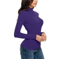 thumbnail image 4 of Haut Stylé Décontracté pour Femmes à Manches Courtes, T-Shirt pour Femmes, Chandail de Compression à Manches Longues pour Femmes, Hauts à Col Roulé à Manches Longues pour Femmes, Chandails de Compression pour Femmes à Manches Longues, Petit Col Roulé Simulé, 4 of 7