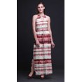 thumbnail image 3 of Bimba Tie-Dye Ladies Crew Neck Waist String Print Maxi Dress with Side Slits Summer Wear-X-Small, 3 of 6