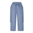 thumbnail image 4 of Shorts Capris Cargo pour Femmes, Pantalons Capris Cargo de Randonnée pour Femmes, Capris Cargo Amples pour Femmes avec Poches Taille Extensible, Shorts Légers à Séchage Rapide pour l'Extérieur, Sport, Voyage, Décontractés, Amples et Confortables, 4 of 7