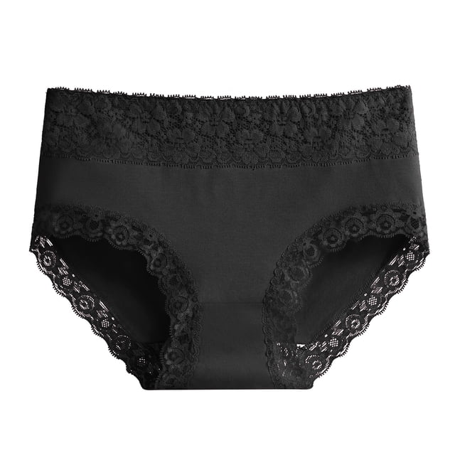 B91xZ Culottes Bikini pour Femmes Grande Taille en Microfibre, Noir m
