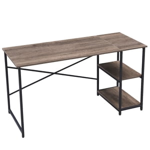 55" Bureau d'ordinateur, bureau d'étude de jeux table ordinateur portable Bureau avec 2 Tier plateau, Cadre en métal, pour la maison, Chambre, Bureau