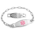 thumbnail image 1 of MedicEngraved Stainless Steel Custom Medical Alert Bracelet - 4mm Paperclip Link, 1 of 7