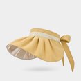 thumbnail image 2 of Yellow Sun Hat For Ladies Summer Foldable Thin Large Brim Empty Hat For Outdoor Sun Protection Lightweight And Comfortable Design Free Size, 2 of 4