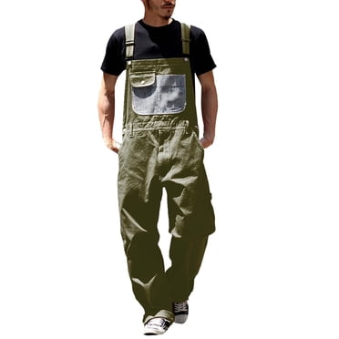 Men's Jumpsuit Men's Denim Bib Overalls Relaxed Fit Workwear with Adjustable Straps and Convenient Tool Pockets