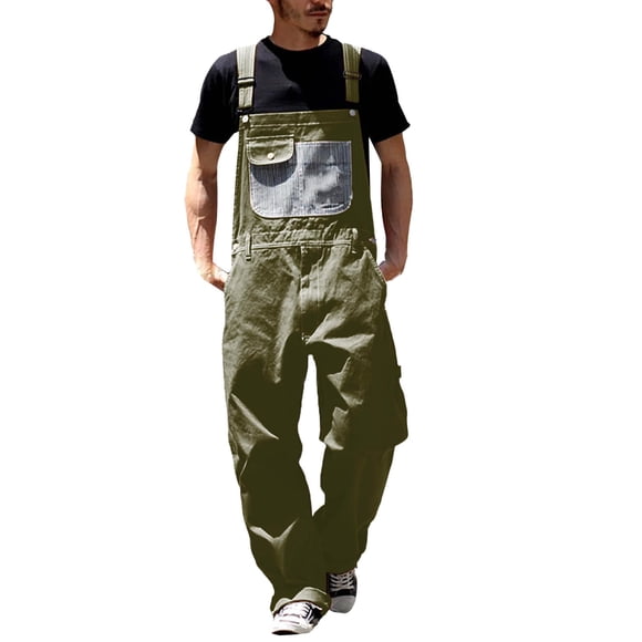 Men'S Denim Bib Overalls Mens Relaxed Fit Overalls Workwear With Adjustable Straps And Convenient Tool Pockets Men'S Jumpsuit Army Green Xxxxl