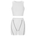 thumbnail image 4 of Workout Outfits for Women 2 Piece Ribbed High Waist Biker Shorts with Tank Crop Tops Exercise Set Yoga Outfit Tracksuits, 4 of 6