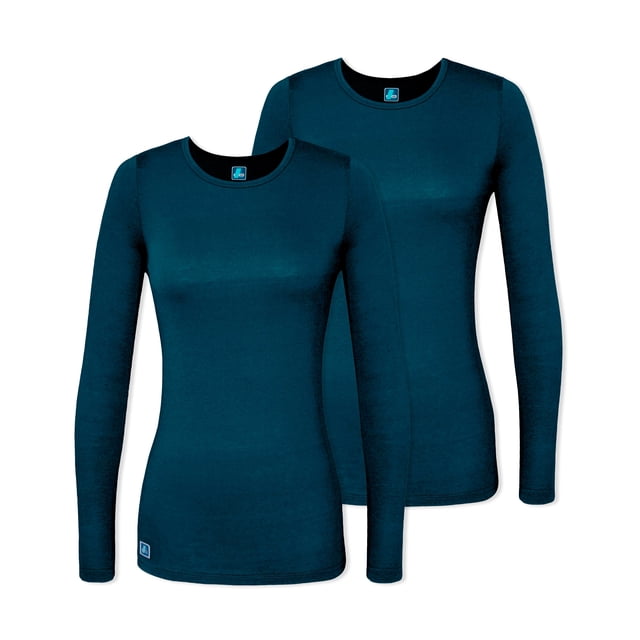 Adar sous-Couches pour Femmes, Lot de 2 - T-Shirt de sous-Couche à Manches Longues Confortable