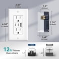 thumbnail image 4 of Amico Prise USB 6,0 A, Lot de 12, Prises Murales 3 Ports 30 W avec 2 Prises Type C et 1 Type A, Prise 15 A, Prise Résistante à l'Altération, Plaque Murale Incluse, Homologué ETL, 4 of 7