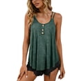 thumbnail image 3 of Sentmoon Hauts pour Femmes T-Shirts pour Femmes Camisole à Col Rond Plissée Mode Couleur Unie Tendance pour Travail & Bureau Vert TTG, 3 of 7