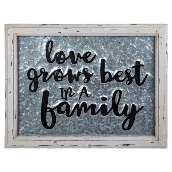 Truu Design Galvanized Metal Farmhouse Modern Family Decorative Wall Sign