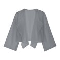 thumbnail image 4 of VEKDONE Cardigan à Capuche en Chiffon Décontracté pour Femmes Manches 3/4 Respirant Gris P, 4 of 9