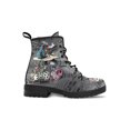thumbnail image 1 of UKAP Women Leather Boot Floral Short Bootie Lace Up Ankle Boots Work Booties Waterproof Gray Alice 7, 1 of 4