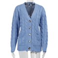 thumbnail image 3 of Pull Hiver Cardigan Manches Longues Boutonnage Ouvert sur le devant avec Poche, 3 of 7