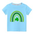 thumbnail image 1 of MeetoTime T-Shirts Décontractés à Manches Courtes Imprimés pour la Saint-Patrick pour Garçons et Filles, Chandails à Col Rond pour Enfants, 1 of 3