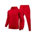 thumbnail image 1 of MAWCLOS Men Sweatsuit Hooded 2 Piece Jogging Suits Solid Color Tracksuit Set Sports Hoodies And Sweatpants Red L, 1 of 2