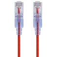 thumbnail image 2 of Monoprice SlimRun - Patch cable - RJ-45 (M) to RJ-45 (M) - 3 ft - UTP - CAT 6a - booted, snagless - red (pack of 5), 2 of 5