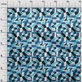 thumbnail image 3 of oneOone Viscose Chiffon Blue Fabric Geometrical Craft Projects Decor Fabric Printed By The Yard 42 Inch Wide, 3 of 4