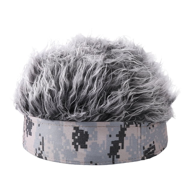Chapeaux de Cheveux Originaux Casquette de Baseball Amusante avec Perruque Attachée pour Fêtes et