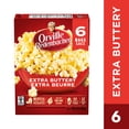 thumbnail image 1 of Orville Redenbacher Extra Buttery Microwave Popcorn, 100% Whole Grain Popcorn, Non‑GMO Popcorn, Gluten Free, High Source of Fibre, 492 g (6 bags x 82 g), 1 of 8