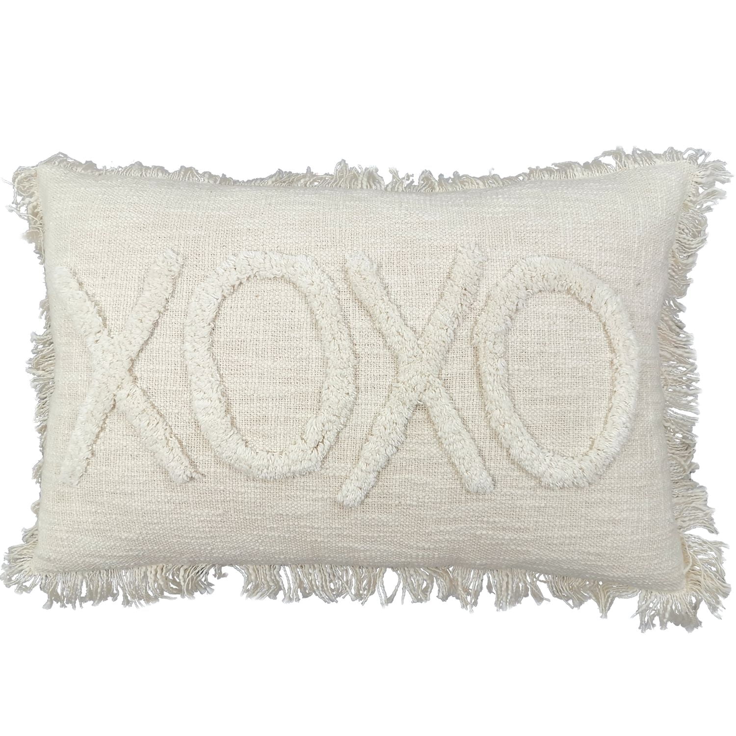 Coussin décoratif Boutique Mainstays, « XOXO », 14 x 20 po, blanc