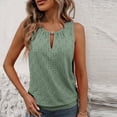 thumbnail image 4 of Eiyaclvo Womens Tank Tops Trendy Keyhole Crew Neck Sleeveless Tops Summer Solid Color Basic Cami Tops 2025 Fashion Embroidery Eyelet Tops, 4 of 9