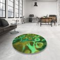 thumbnail image 4 of Ahgly Tapis d'Intérieur Lavable en Machine Carré Transitionnel Vert Forêt Foncé, 5 Pieds Carré, 4 of 7