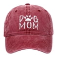 thumbnail image 1 of HNMKIU DOG MOM Embroidered Washed Outdoor Casual Sun Protection Baseball Hat Adjustable for Women 04_Wine,One Size, 1 of 4