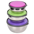 thumbnail image 1 of Heitune 3 Pcs Bol Scellé en Acier Inoxydable avec Couvercle Boîte de Rangement pour Aliments Contenant Outil de Cuisine, 1 of 8