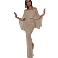 thumbnail image 1 of Pompotops Ladies Back Big Leaf Wrapped Chest And Shoulder BlingBling Package Hip Split Evening Dress, 1 of 5